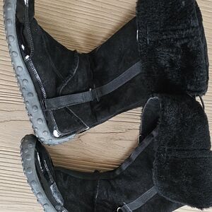 Nikelab Women's Black Swade Faux Fur Line Toghle Knee High Winter Boots Size 7